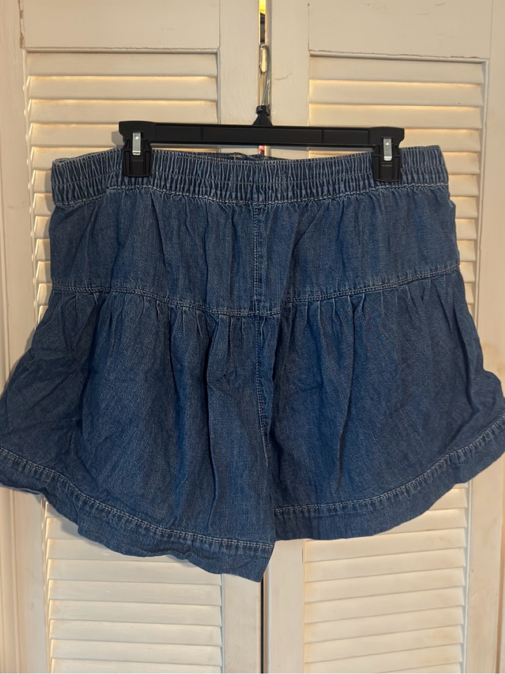 We The Free Dark Blue High-Waist Button-Front Denim Shorts - Picture 2 of 3